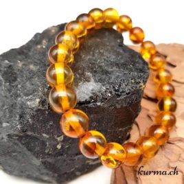 Bracelet Ambre - 8-9mm - N°9024 • Bracelet en perles ambre claire 8 9mm 9024 2 Bracelet Ambre homme 9mm