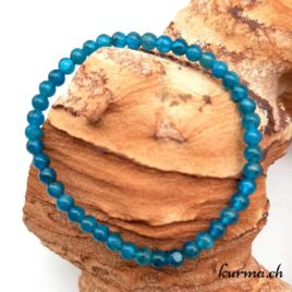 Bracelet Apatite bleue - 4,5-5mm - N°9055 • Bracelet en perles apatite 5mm 9055 3 Bracelet Apatite bleue 4mm
