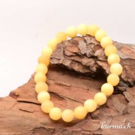 Bracelet Calcite jaune mate - 8-8,5mm - N°8902 • Bracelet en perles calcite jaune matte 8mm 8902 1 Bracelet Calcite jaune mate 8mm