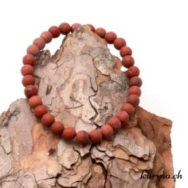 Bracelet Jaspe rouge mat - 6,5mm - N°8922 • Bracelet en perles jaspe rouge matte 6mm 8922 1 Bracelet Jaspe rouge mat 6mm