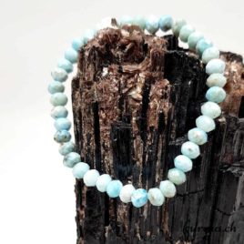Bracelet Larimar - 6mm facette - N°9059 • Bracelet en perles larimar 6mm 9059 1 Bracelet Larimar 6mm