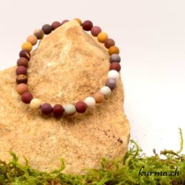 Bracelet Mookaïte mate - 6,5mm - N°8930 • Bracelet en perles mookaite matte 6mm 8930 1 Bracelet Mookaïte mate 6mm