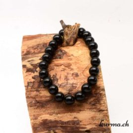 Bracelet Onyx - 8-8,5mm - N°8939 • Bracelet en perles onyx 8mm 8939 1 Bracelet Onyx 8mm