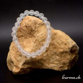 Bracelet Cristal de roche mat 8mm
