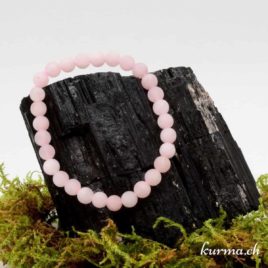 Bracelet Quartz rose mat - 6,5mm - N°8947 • Bracelet en perles quartz rose matte 6mm 8947 1 Bracelet Quartz rose mat 6mm