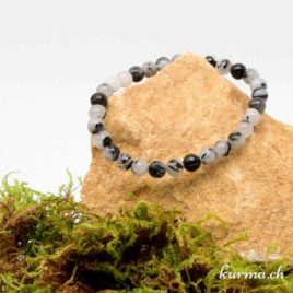 Bracelet Quartz-Tourmaline - 6-6,5mm - N°8942 • Bracelet en perles quartz tourmaline 6mm 8942 2 Bracelet Quartz-Tourmaline 6mm