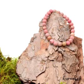 Bracelet en Rhodonite - 6,5mm - N°8949 • Bracelet en perles rhodonite 6mm 8949 1 Bracelet en Rhodonite 6mm