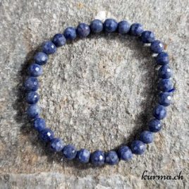 Bracelet Saphir - 6mm Facettes - N°9075 • Bracelet en perles saphir 6mm 9075 2 Bracelet Saphir femme