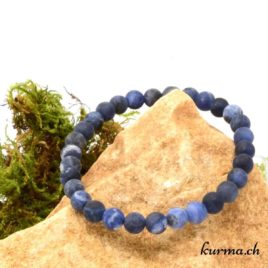 Bracelet Sodalite mate - 6-6,5mm - N°8955 • Bracelet en perles sodalite matte 6mm 8955 1 Bracelet Sodalite mate 6mm