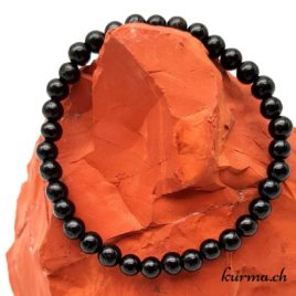 Bracelet Tectite - 6mm - N°9042 • Bracelet en perles tectite 6mm 9042 1 Bracelet Tectite noire