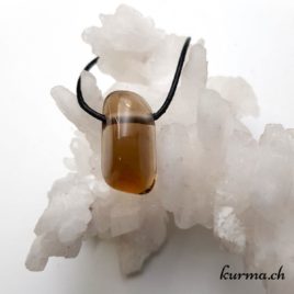 Quartz fumé - Parure en pierre percée - N°7373.2 • Quartz fume pendentif 7373.2 1 Quartz fumé parure