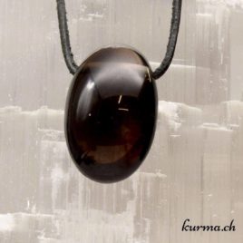 Quartz fumé - Pendentif en pierre percée - N°7156.1 • Quartz fume pendnetif 7156.1 2 Quartz fumé ou Quartz enfumé pendentif