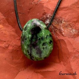Zoïsite avec Rubis - Pendentif en pierre percée - N°8716.1 • Rubis zoizite pendnetif 8716.1 1 Zoïsite avec Rubis en pendentif