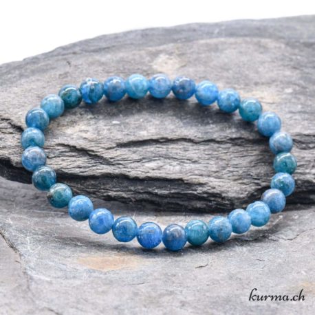 Bracelet Apatite Bleue 6-6.5mm - N°9419-1 disponible dans la boutique en ligne Kûrma. Votre magasin de pierre et minéraux en suisse