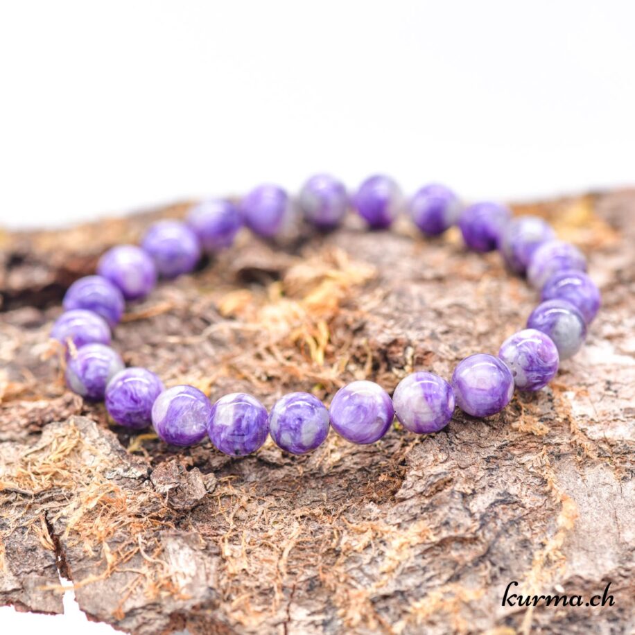 Bracelet en Charoïte 8mm • Chakra couronne • Kûrma