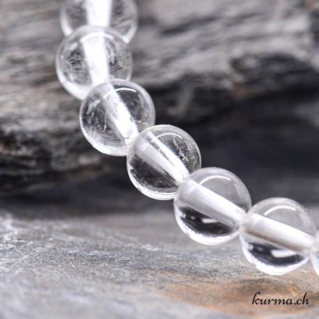 Bracelet Cristal de Roche 6mm - N°8906-3 disponible dans la boutique en ligne Kûrma. Votre magasin de pierre et minéraux en suisse