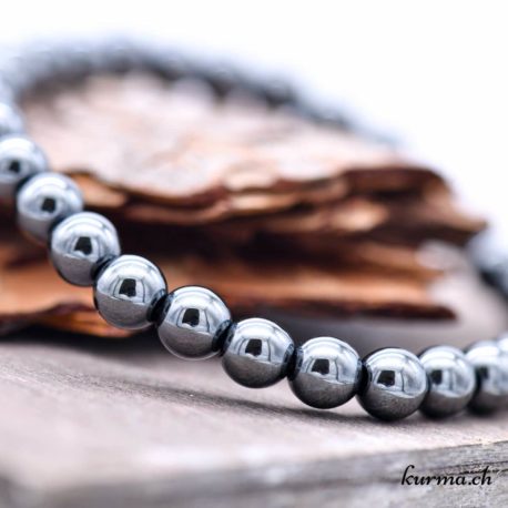 Bracelet Hématite 6-6.5mm - Nº8919-3 disponible dans la boutique en ligne. Kûrma ta boutique Suisse de bijoux en perles