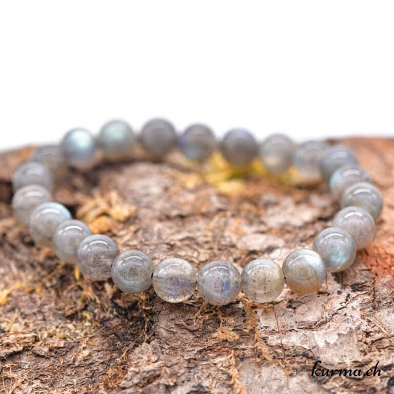 Bracelet En Labradorite Bleue - Perles 8,5 Mm - Naturel Sans Traitement - Neuf Avec étiquettes | Bijou Pierre Naturelle Labradorite