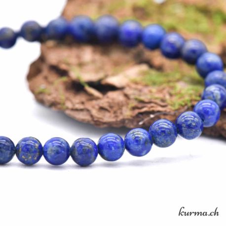 Bracelet Lapis Lazuli 6mm - Nº13576-2 disponible dans la boutique en ligne Kûrma. Votre magasin de pierre et minéraux en suisse