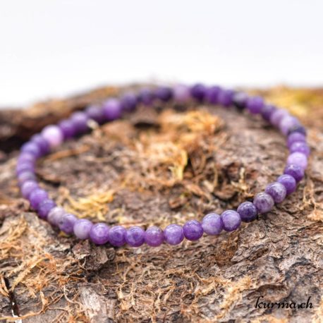 Bracelet Lépidolite violette 4mm