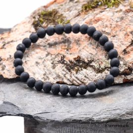 Bracelet Tourmaline noire mate 6-6.5mm