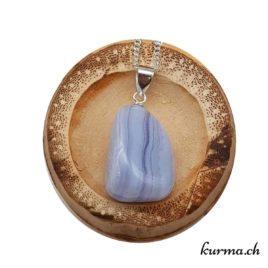Calcédoine bleue collier en argent - N°8072.1 • pendentif boucle argent calcedoine bleue 8072.1 3 Calcédoine bleue collier en argent