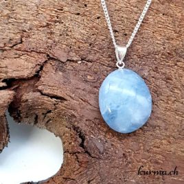 Calcite bleue pendentif en argent - N°8841.1 • pendentif boucle argent calcite bleue 8841.1 3 Calcite bleue pendentif en argent