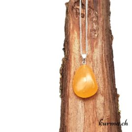 Calcite orange collier en argent - N°8840.1 • pendentif boucle argent calcite orange 8840.1 3 Calcite orange collier en argent