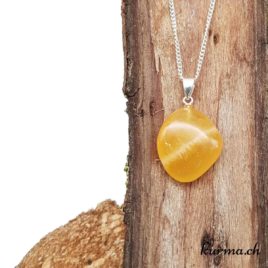 Calcite orange pendentif en argent - N°8840.2 • pendentif boucle argent calcite orange 8840.2 3 Calcite orange pendentif en argent