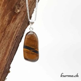 Oeil de tigre collier en argent - N°8066.1 • pendentif boucle argent oeil de tigre 8066.1 1 Oeil de tigre collier en argent