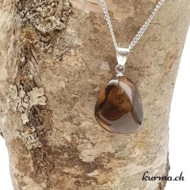 Quartz fumé pendentif en argent - N°8827.2 • pendentif boucle argent quartz fume 8827.2 3 Quartz fumé pendentif en argent