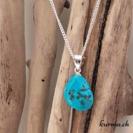 Turquoise pendentif pour femme en argent - N°8819.2 • pendentif boucle argent turquoise 8819.2 3 Turquoise pendentif pour femme en argent