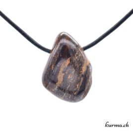 Bronzite – Collier en pierre percée – N°10262.4