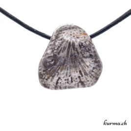 Bryozoaire ‘Corail noir fossile’ – Bijou en pierre roulée – N°10529.3