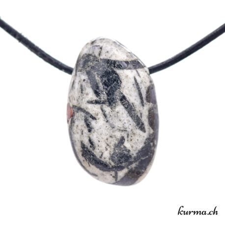 Pendentif Grenat sur Hornblende et Feldspath - N°10521.3-1 disponible dans la boutique en ligne Kûrma. Votre Magasin de lithothérapie Suisse en ligne.