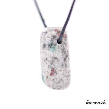 Pendentif Jaspe K2 - Malachite & Granite - N°10530.5-2 disponible dans la boutique en ligne Kûrma. Votre Magasin de lithothérapie Suisse en ligne.