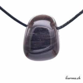Obsidienne argentée «Sibérienne» bijou en pierre percée – N°7990.3