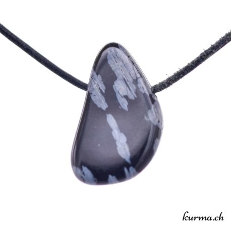 Pendentif Obsidienne Flocon de Neige - N°7914.3-2 disponible dans la boutique en ligne Kûrma. Votre Magasin de lithothérapie Suisse en ligne.