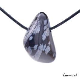 Obsidienne flocon de neige bijou en pierre roulée – N°7914.3