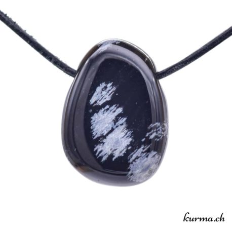 Pendentif Obsidienne Flocon de Neige - N°7914.5-1 disponible dans la boutique en ligne Kûrma. Votre Magasin de lithothérapie Suisse en ligne.