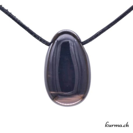 Pendentif Obsidienne Lamelle - N°8057.4-1 disponible dans la boutique en ligne Kûrma. Votre Magasin de lithothérapie Suisse en ligne.