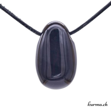 Pendentif Obsidienne Lamelle - N°8057.5-1 disponible dans la boutique en ligne Kûrma. Votre Magasin de lithothérapie Suisse en ligne.