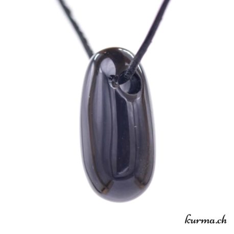 Pendentif Obsidienne Lamelle - N°8057.6-2 disponible dans la boutique en ligne Kûrma. Votre Magasin de lithothérapie Suisse en ligne.