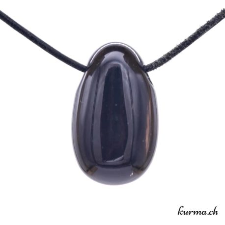 Pendentif Obsidienne Lamelle - N°8057.6-3 disponible dans la boutique en ligne Kûrma. Votre Magasin de lithothérapie Suisse en ligne.