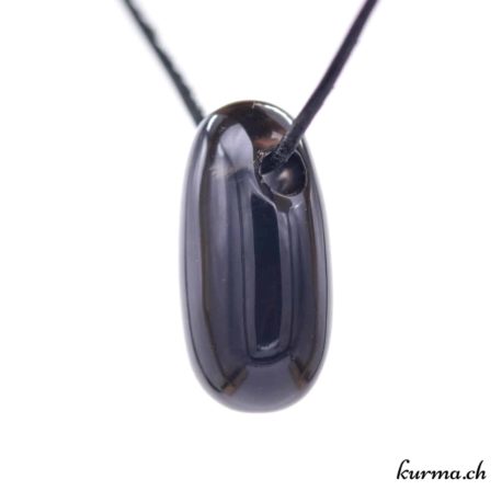 Pendentif Obsidienne Lamelle - N°8057.7-2 disponible dans la boutique en ligne Kûrma. Votre Magasin de lithothérapie Suisse en ligne.