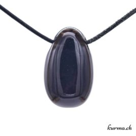Obsidienne lamelle collier en pierre percée – N°8057.7