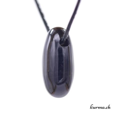 Pendentif Obsidienne Lamelle - N°8057.8-2 disponible dans la boutique en ligne Kûrma. Votre Magasin de lithothérapie Suisse en ligne.