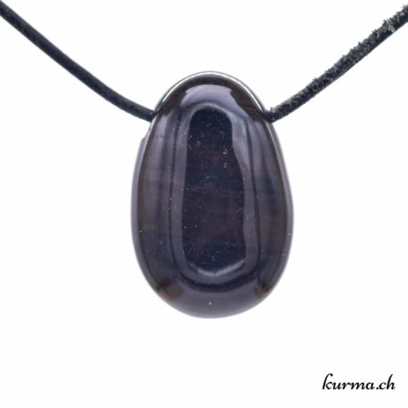 Pendentif Obsidienne Lamelle - N°8057.8-3 disponible dans la boutique en ligne Kûrma. Votre Magasin de lithothérapie Suisse en ligne.