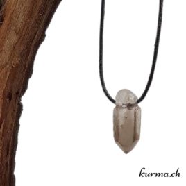 Quartz fumé brut - Pierre percée - N°8500.1 • pierre percee quartz fume 8500.1 3 Quartz fumé brut pierre percée