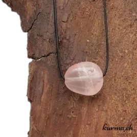 Quartz rose - Collier en pierre percée - N°7090.1 • pierre percee quartz rose 7090.1 3 Quartz rose collier